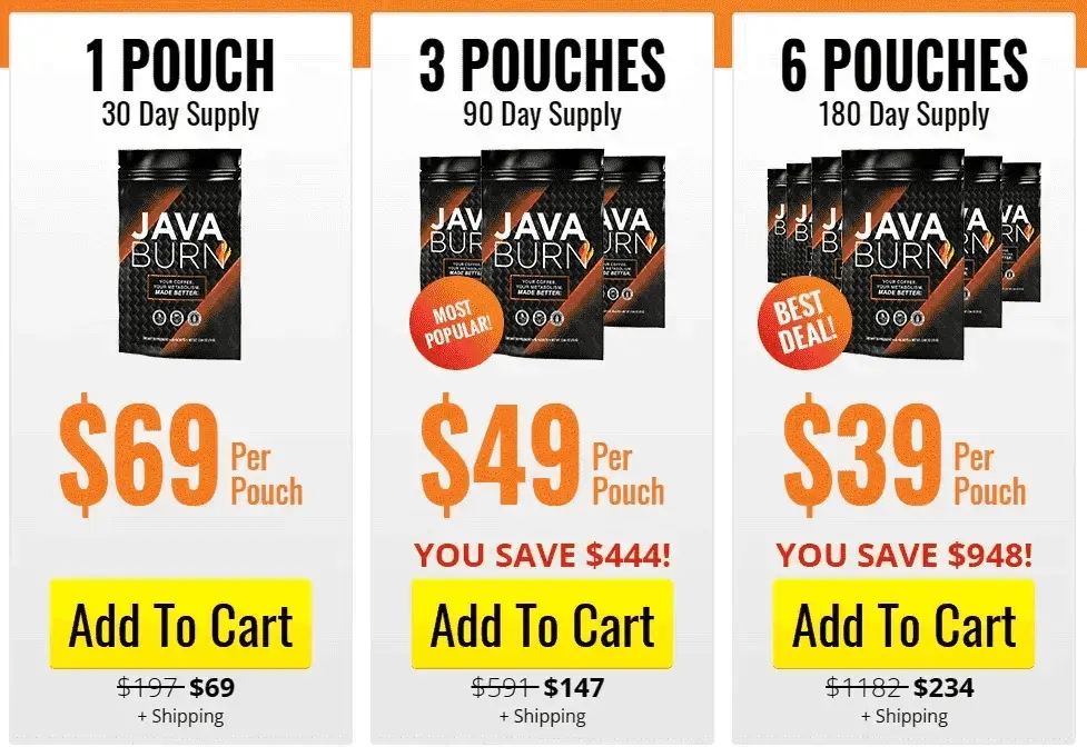 Java Burn Pricing 